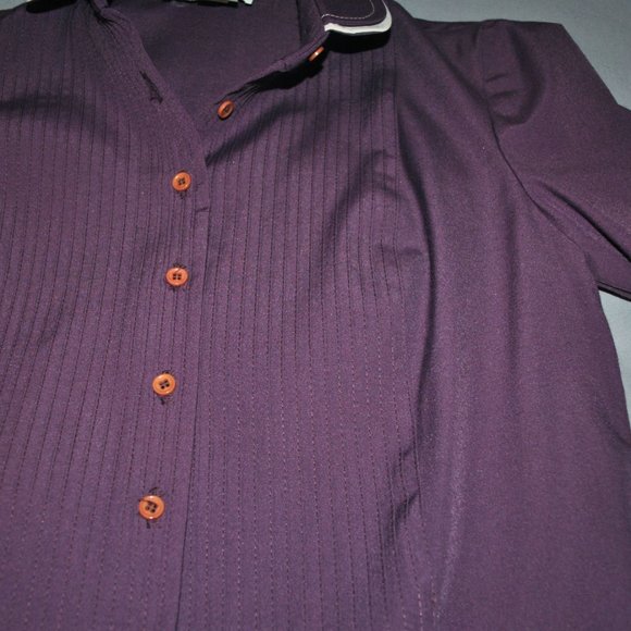 Vintage Leslie Fay Skirt Set Size 8 Purple & White Midi Skirt & Blouse NWT - Picture 9 of 13